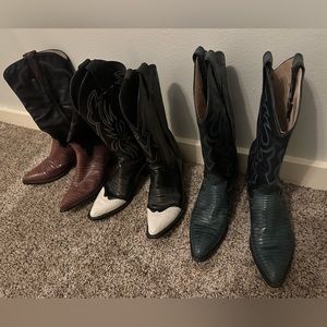 3 pair of gently used size 7 cowgirl boots. Moving and have to purge.